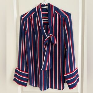 Alice and Olivia, size M, striped silk blouse